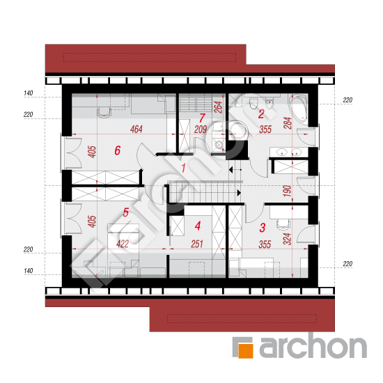 Проект будинку ARCHON+ Будинок в красивоягідниках 2 План мансандри