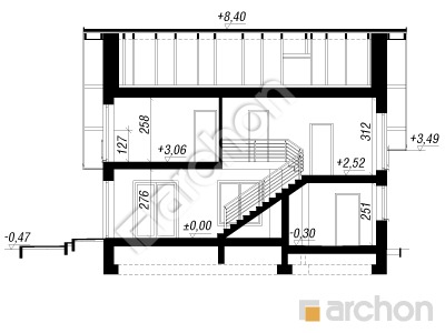 Проект дома ARCHON+ Дом в красотах 2 Розріз будинку