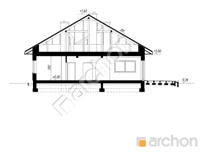 Проєкт будинку ARCHON+ Будинок в нігеллах 3 Розріз будинку