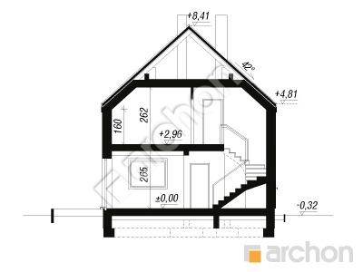 Проєкт будинку ARCHON+ Будинок в рододендронах 29 Розріз будинку
