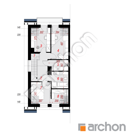 Проект будинку ARCHON+ Будинок під гінко 21 (ГБ) План мансандри