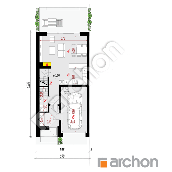 Проект будинку ARCHON+ Будинок під гінко 21 (ГБ) План першого поверху