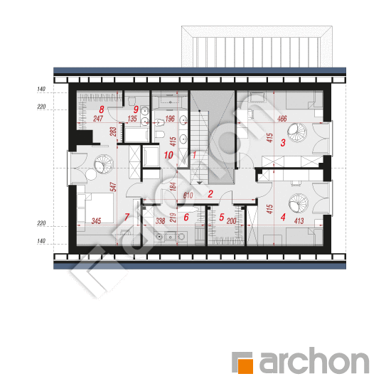 Проект будинку ARCHON+ Будинок під персиками (Г2Е) ВДЕ План мансандри