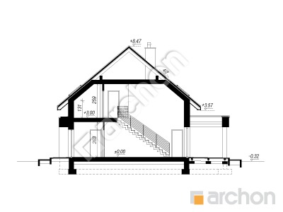 Проект дома ARCHON+ Дом под персиками (Г2Е) ВИЭ Розріз будинку