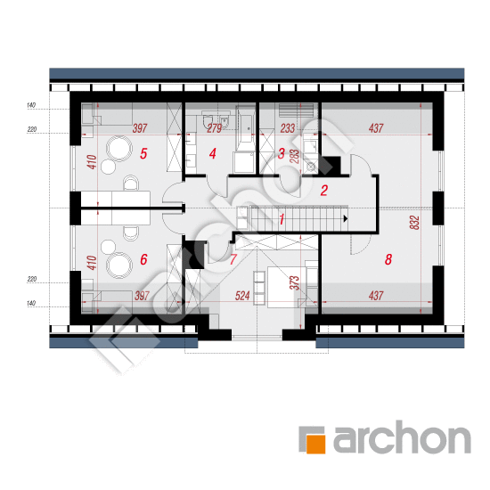 Проект дома ARCHON+ Дом в коммифорах 4 План мансандри