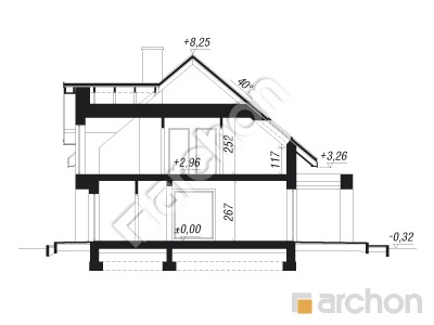 Проєкт будинку ARCHON+ Будинок в комміфорах 4 Розріз будинку
