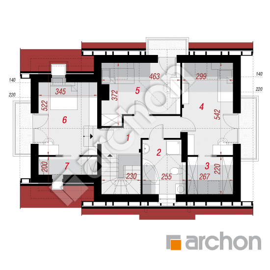 Проект будинку ARCHON+ Будинок в суниці 4 вер.2 План мансандри