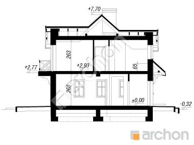 Проект дома ARCHON+ Дом в землянике 4 вер.2 Розріз будинку