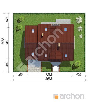 Проєкт будинку ARCHON+ Будинок в суниці 4 вер.2 Ситуація