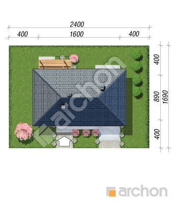 Проект дома ARCHON+ Дом в мекинтошах 16 (Г Ситуація