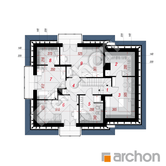 Проект будинку ARCHON+ Будинок в нектаринах (H) План мансандри