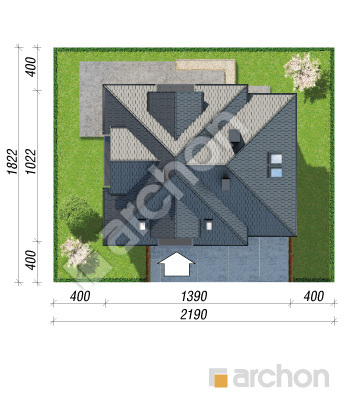 Проект дома ARCHON+ Дом в нектаринах (H) Ситуація