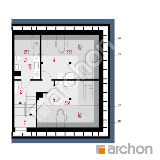 Проект будинку ARCHON+ Будинок в саговнику 2 вер. 2 План мансандри