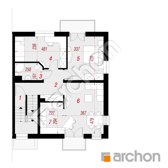Проект дома ARCHON+ Дом в саговнике 2 вер. 2 План першого поверху