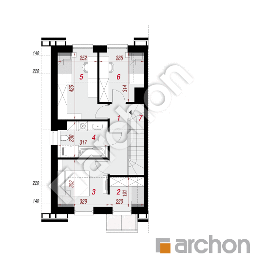 Проект дома ARCHON+ Дом в ривиях 16 (ГБ) вер.2 План мансандри