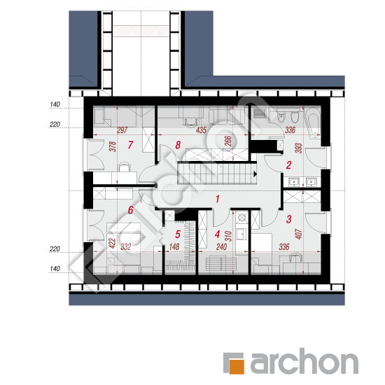 Проект будинку ARCHON+ Будинок в ізопірумі 9 План мансандри