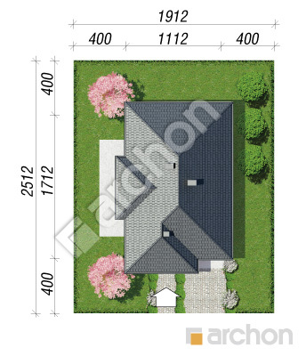 Проєкт будинку ARCHON+ Будинок в кипарисах вер. 2 Ситуація