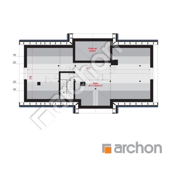 Проект будинку ARCHON+ Будинок в нерінах 2 (Г2) вер.2 План мансандри
