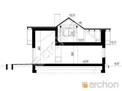 Проєкт будинку ARCHON+ Будинок в нерінах 2 (Г2) вер.2 Розріз будинку