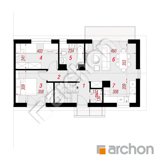 Проект дома ARCHON+ Дом в иберисах (Р2Б) вер.2 План мансандри