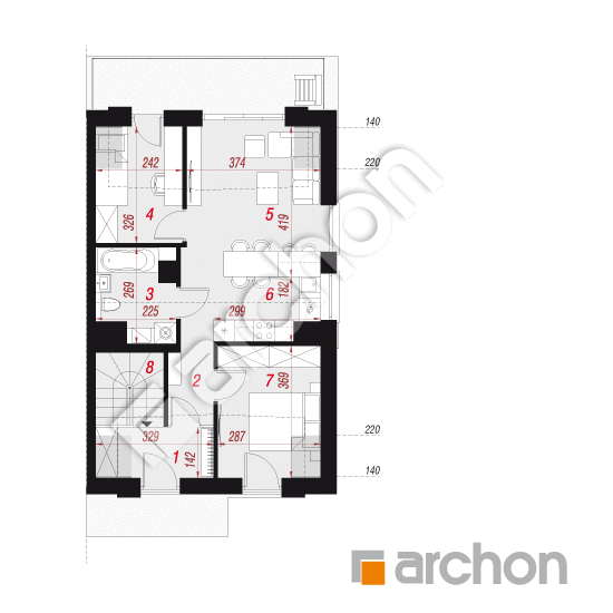 Проєкт будинку ARCHON+ Будинок в фіалках 7 (Р2Б) вер.3 План мансандри