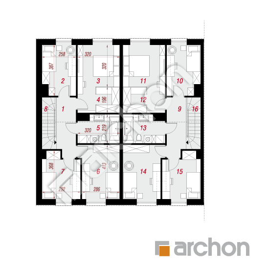 Проєкт будинку ARCHON+ Будинок під гінко 12 (ГР2БА) вер.2 План мансандри