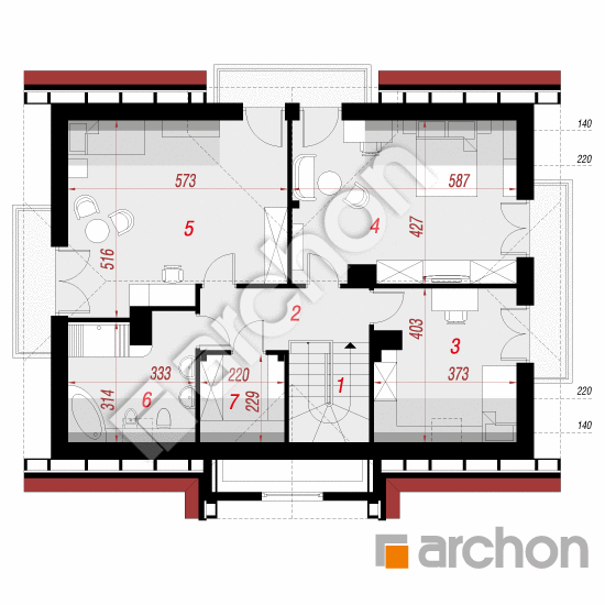 Проект будинку ARCHON+ Будинок в гладіолусах 2 вер.2 План мансандри