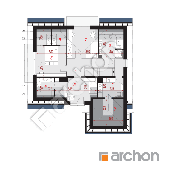 Проект будинку ARCHON+ Будинок в кортланді (Г) План мансандри