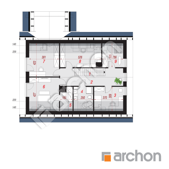 Проект будинку ARCHON+ Будинок у гвоздиках 2 План мансандри