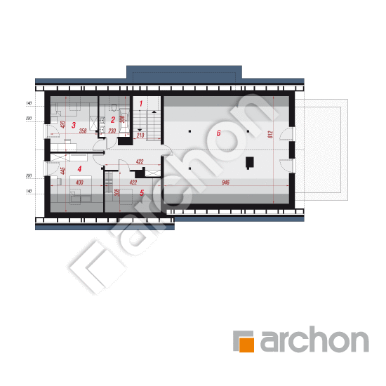 Проект будинку ARCHON+ Будинок в пепероміях 3 План мансандри