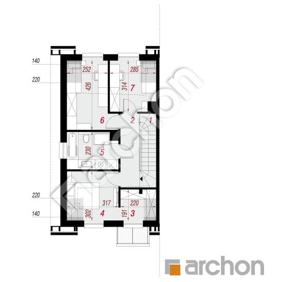 Проект дома ARCHON+ Дом в ривиях 16 (ГБ) План мансандри
