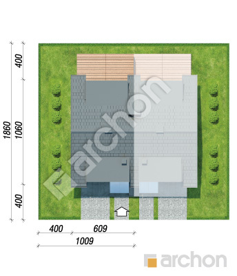 Проект дома ARCHON+ Дом в ривиях 16 (ГБ) Ситуація