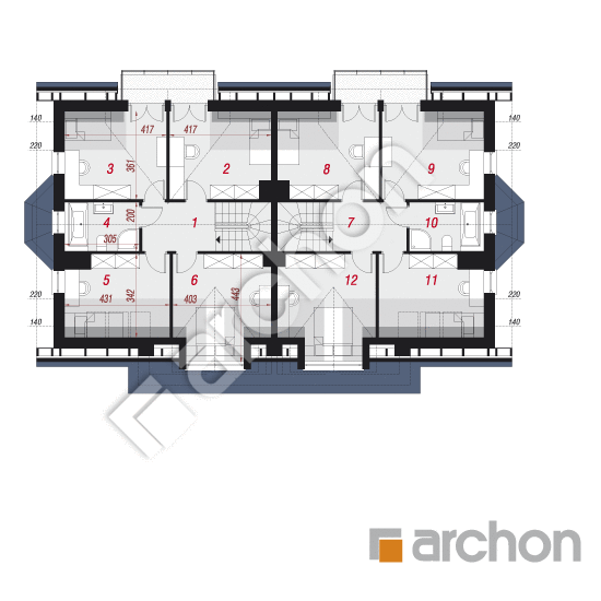 Проект дома ARCHON+ Дом в клематисах 4 (Р2) вер.2 План мансандри