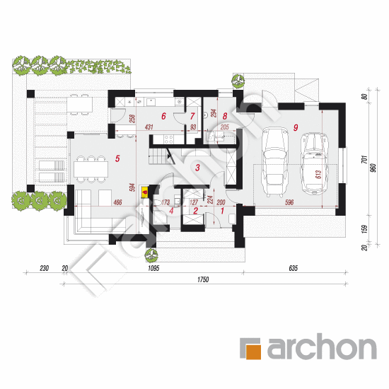 Проект будинку ARCHON+ Будинок в ізопірумі 7 (Г2) План першого поверху