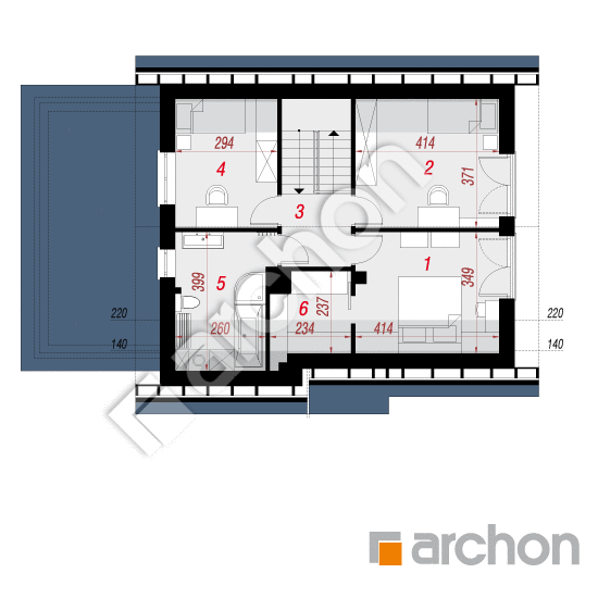 Проект будинку ARCHON+ Будинок в хлорофітумі (Г) вер.2 План мансандри
