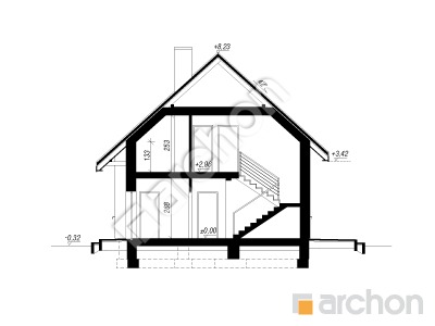 Проект дома ARCHON+ Дом в хлорофитуме (Г) вер.2 Розріз будинку