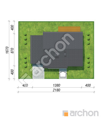 Проєкт будинку ARCHON+ Будинок в хлорофітумі (Г) вер.2 Ситуація