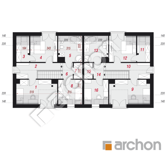 Проект будинку ARCHON+ Будинок в цикламенах 5 План мансандри
