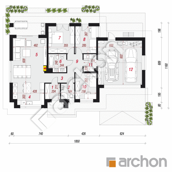 Проект будинку ARCHON+ Будинок під ціцербітою 3 (Г2) План першого поверху