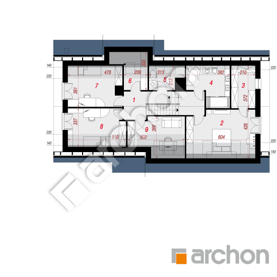 Проект дома ARCHON+ Дом в бугунвилиях (Г2П) План мансандри