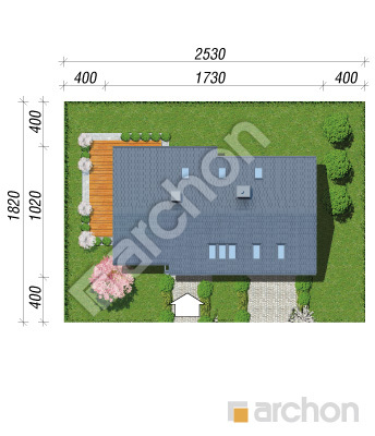 Проект дома ARCHON+ Дом в бугунвилиях (Г2П) Ситуація
