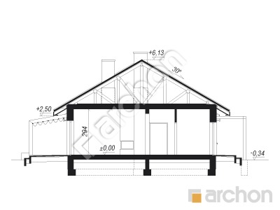 Проєкт будинку ARCHON+ Будинок в мекінтошах (Г2) Розріз будинку