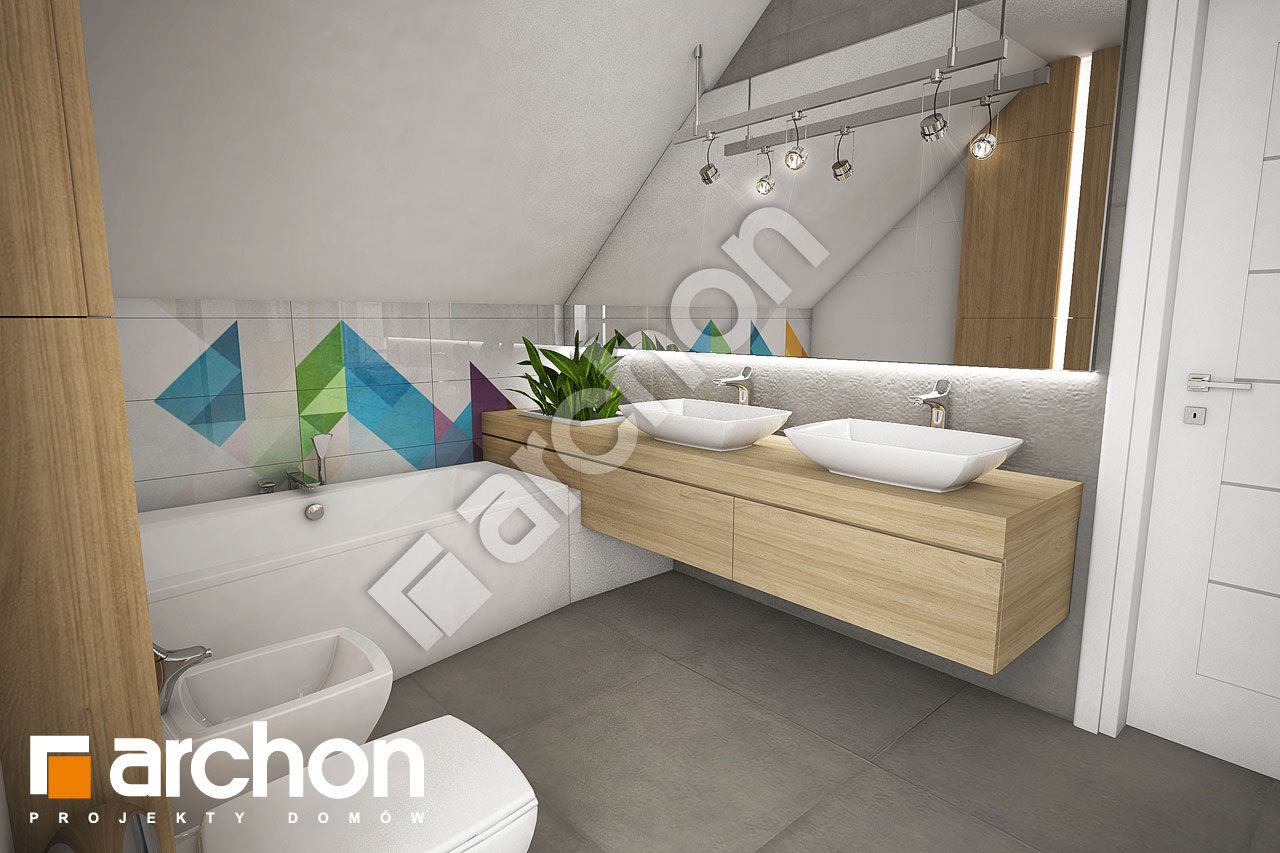 Проект дома ARCHON+ Дом в малиновках визуализация ванной (визуализация 3 вид 3)
