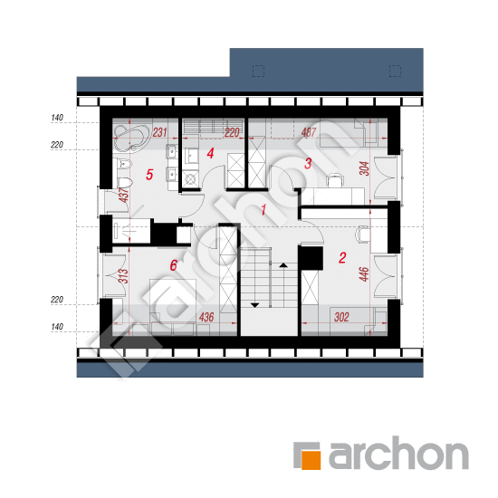 Проект будинку ARCHON+ Будинок в малинівці План мансандри