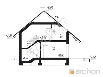 Проект дома ARCHON+ Дом в малиновках Розріз будинку