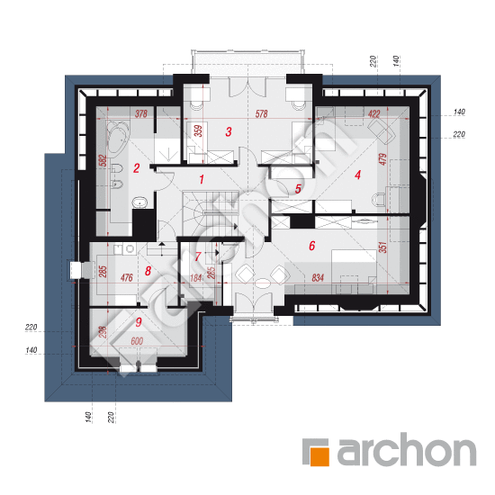 Проект дома ARCHON+ Дом в каллатеях 3 вер.2 План мансандри