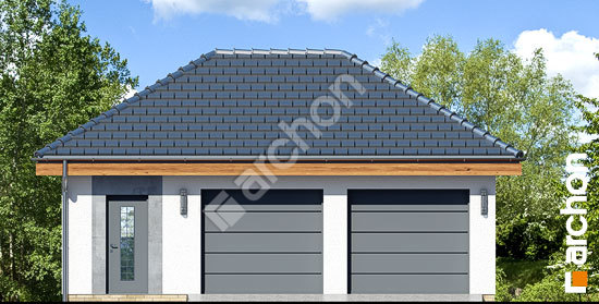 Передний фасад Г25 - Двухместный гараж 
