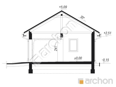 Проект дома ARCHON+ Г25 - Двухместный гараж  Розріз будинку