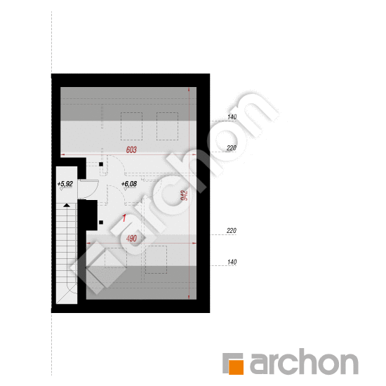 Проект дома ARCHON+ Дом в фиалках 19 (Р2БЕ) План мансандри