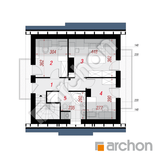 Проект будинку ARCHON+ Будинок в суниці 3 (П) вер.2 План мансандри